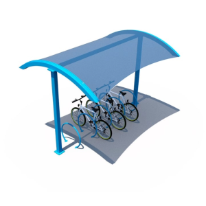 Fabric Top Bike Shelter with Bike Racks